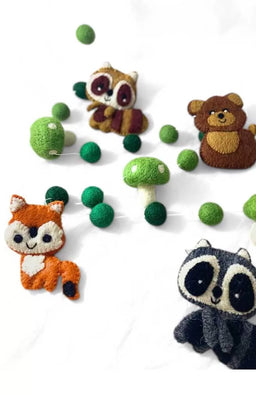 Hand Crafted Felt Forest Animal Garland