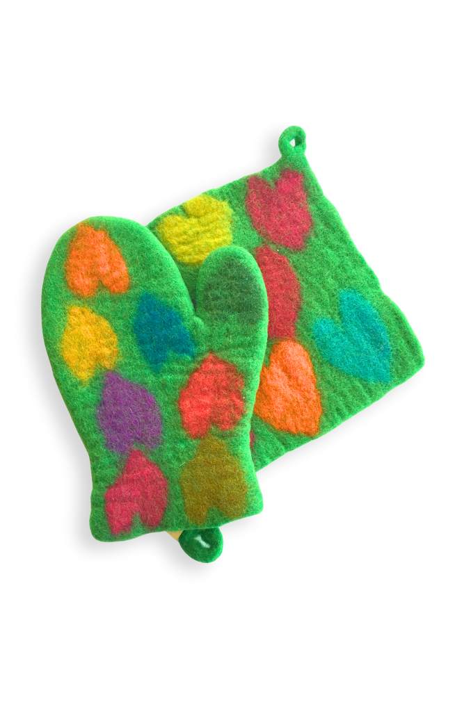 Hand Crafted Felt Potholder w Loop, Assorted Designs