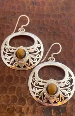 sterling silver earrings, fair trade Nepal