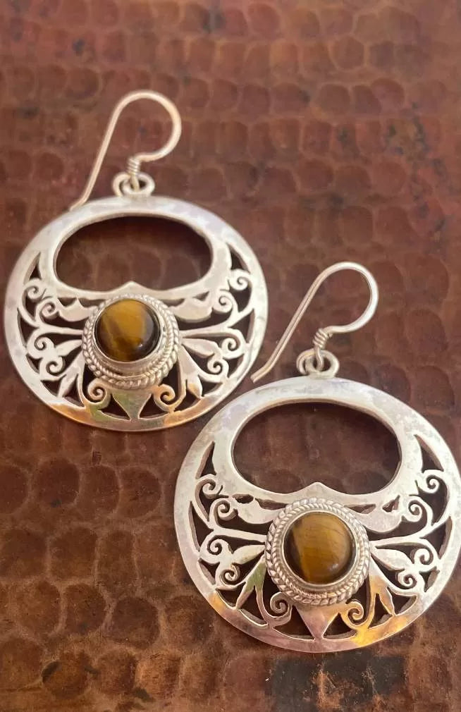 sterling silver earrings, fair trade Nepal