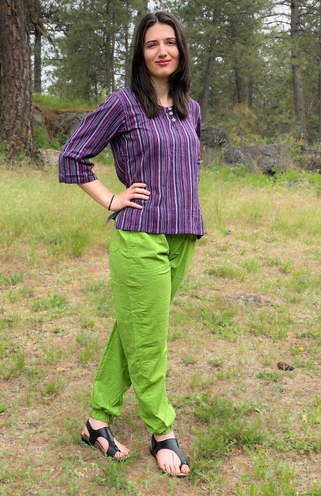 cotton jogger pants, fair trade Nepal