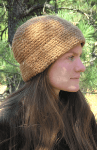 Hand Made Hemp & Wool Blend Knit Fold Hat, Fleece Lined