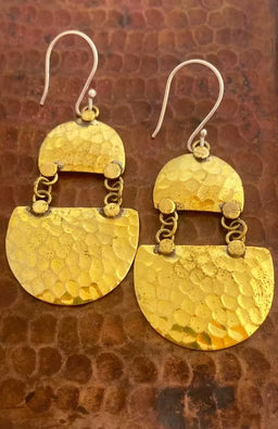 brass earrings, fair trade Nepal