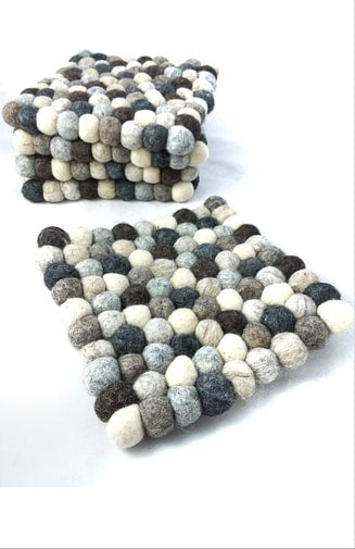 felt ball trivet fair trade nepal