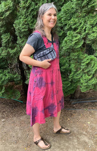 sun bleached tie dye cotton bib overall dress fair trade Nepal
