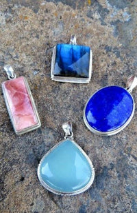 Sterling Silver Pendant w/Semi Precious Gemstone