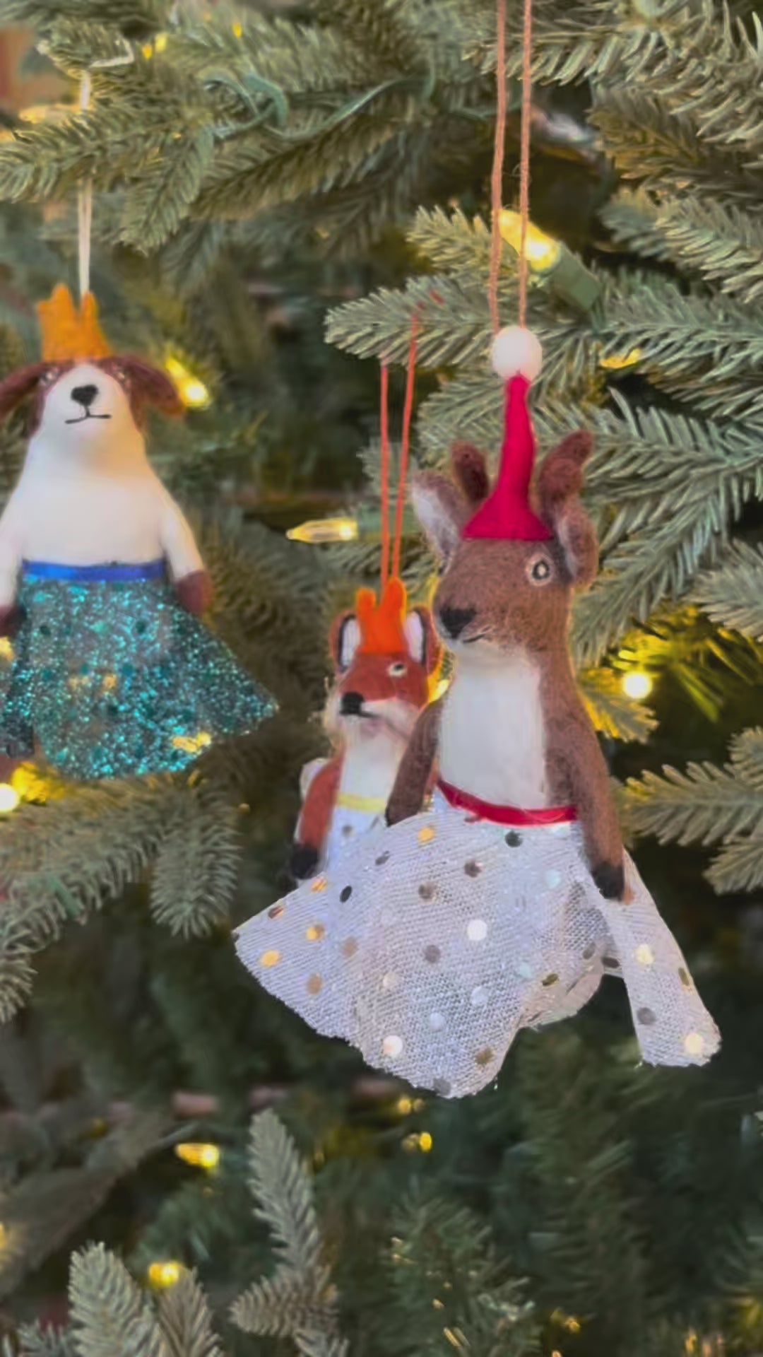 Handcrafted Felt Dancing Dog Finger Puppet Ornament