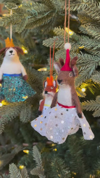 Handcrafted Felt Dancing Dog Finger Puppet Ornament