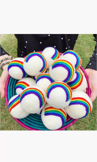 felt dryer balls, embroidered dryer balls, Fair Trade Nepal
