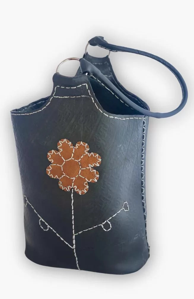 recycled rubber purse, fair trade Nepal