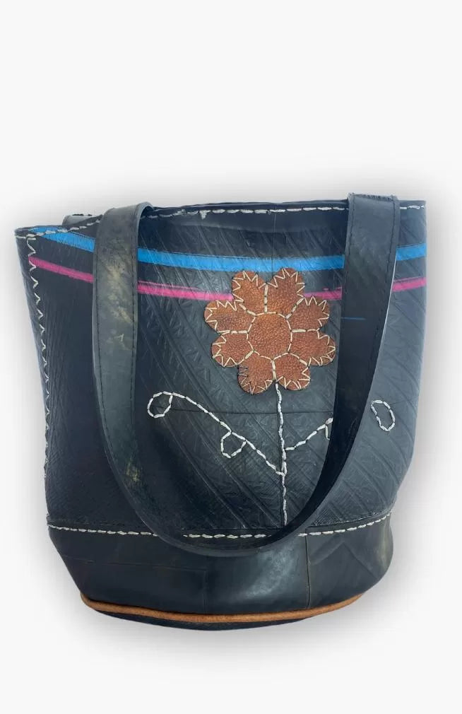 recycled tire purse, fair trade Nepal