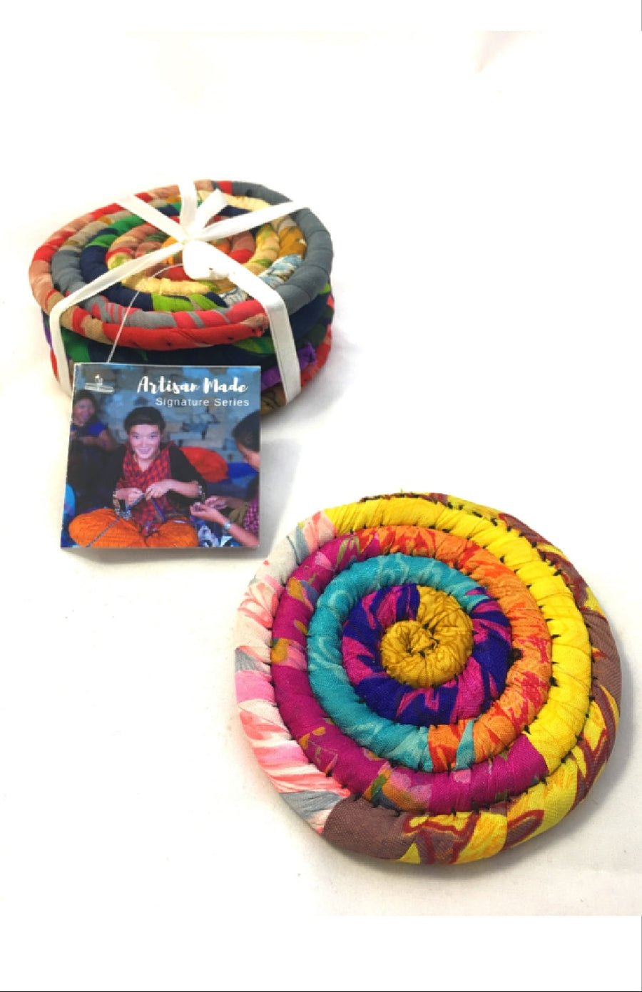 Silk Coil Coasters - Set of 4