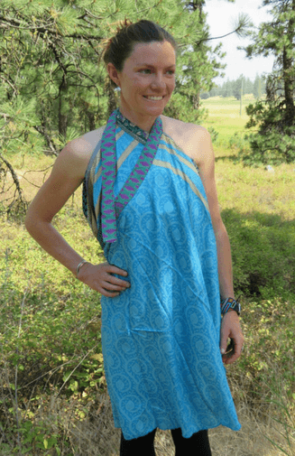 Handcrafted, Knee-Length Wrap Silk Skirt