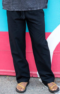 Hand Crafted Cotton Straight Leg Pants w Elastic Waist