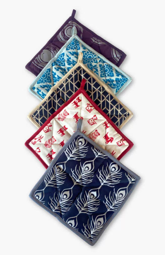 Silk screen textiles, fair trade Nepal
