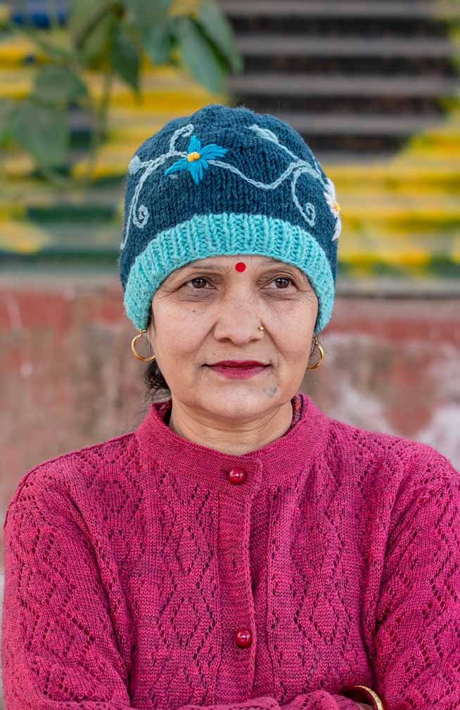 wool knit hat with flower embroidery from nepal jewel tones gorgeous feminine