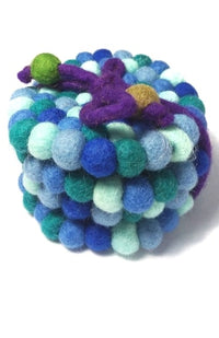 Hand-Felted Ball Coasters - Set of 4, Assorted Colors