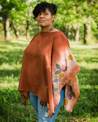 Hand Crafted, Upcycled Silk Poncho