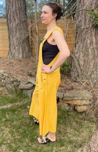cotton wide leg romper, fair trade Nepal