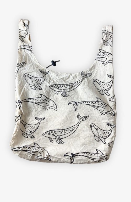 cotton stuffable shopping bag blockprint fair trade Nepal
