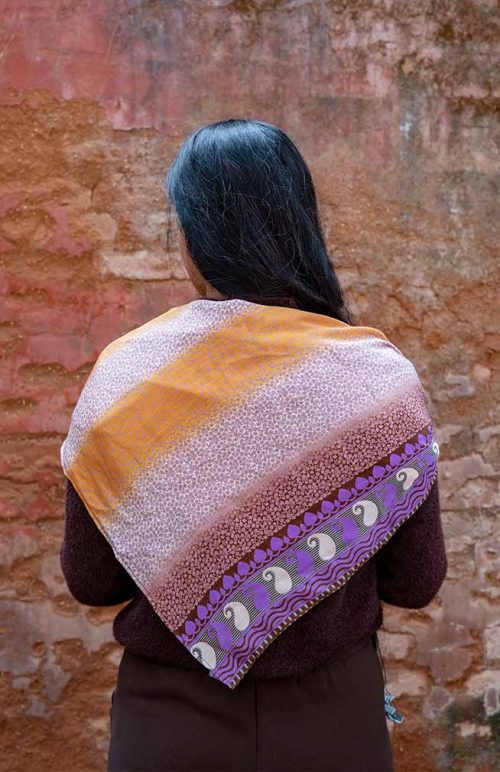 recycled silk sari scarf fair trade Nepal