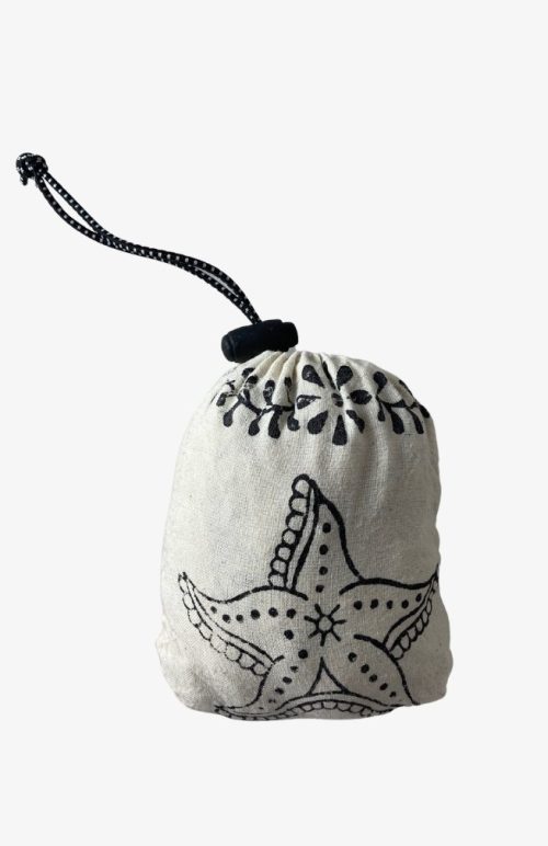 cotton stuffable shopping bag blockprint fair trade Nepal