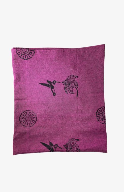 hand woven hand block printed throw blanket fair trade Nepal