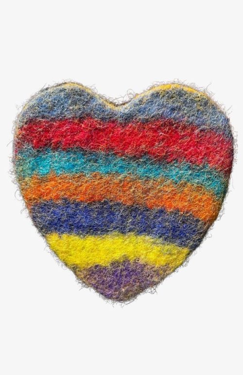 dish scrubber, recycled burlap, felted wool, fair trade Nepal
