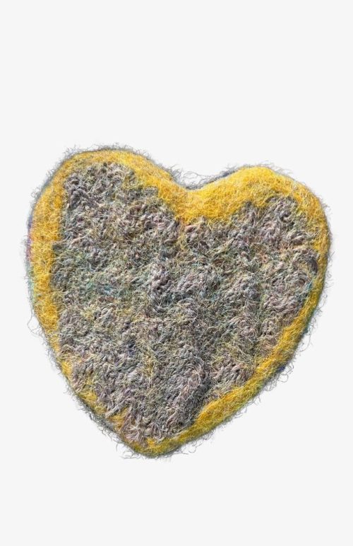 dish scrubber, recycled burlap, felted wool, fair trade Nepal
