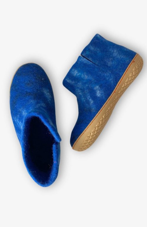 Felted wool boot slipper rubber sole fair trade Nepal