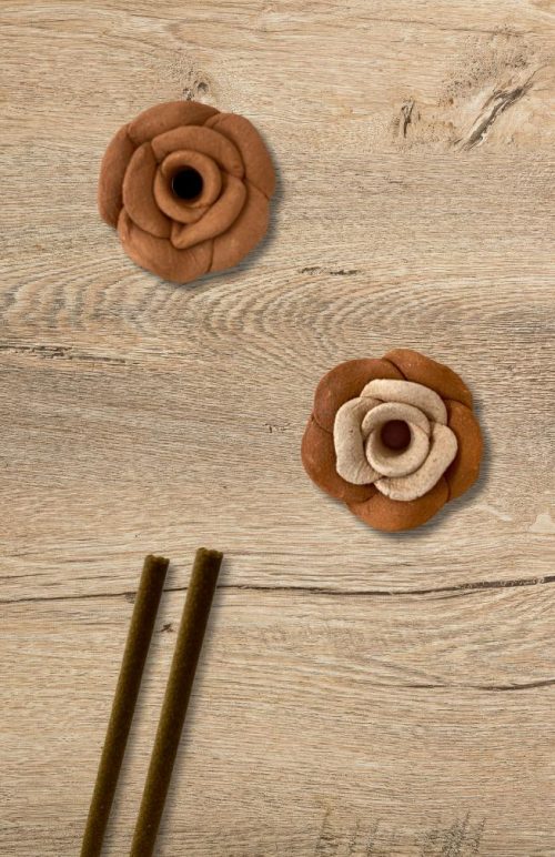 clay rose incense holder fair trade Nepal