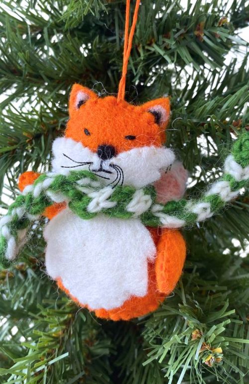 felt fox ornament fair trade Nepal