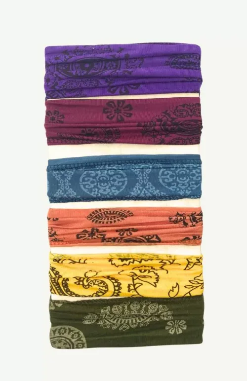 Cotton screen print headband, fair trade Nepal