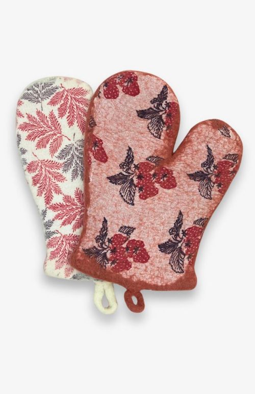 Felt infused cotton oven mitt fair trade Nepal