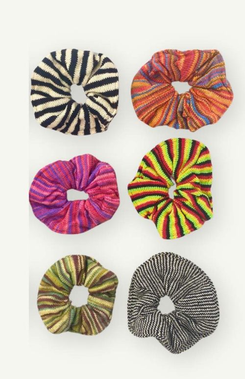cotton scrunchy, ponytail holder, fair trade Nepal