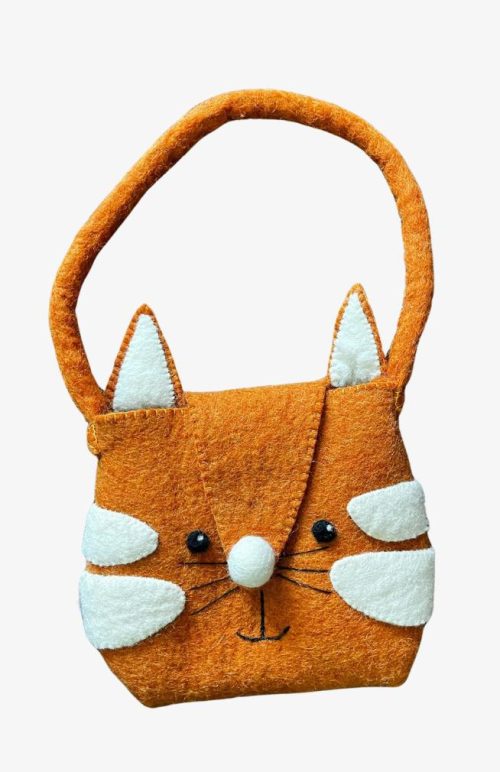Felted wool Fox purse fair trade Nepal