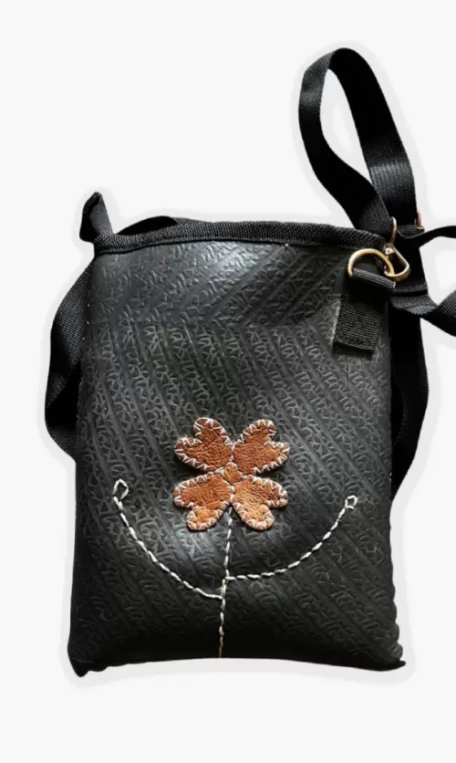 recycled rubber tire purse, fair trade Nepal
