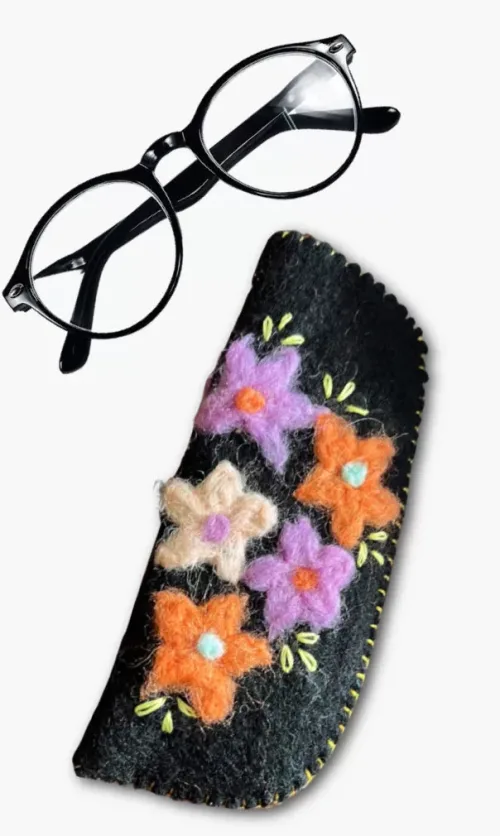 felt eyeglass holder, fair trade Nepal