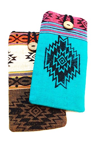 cotton block print eyeglass holder fair trade nepal