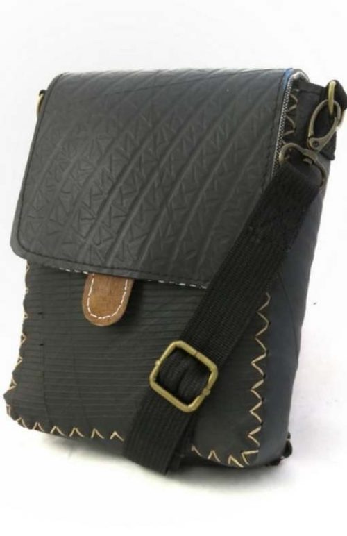 recycled tire rubber purse bag fair trade nepal