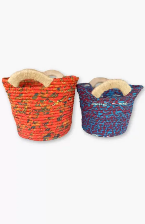 sari baskets, fair trade Nepal