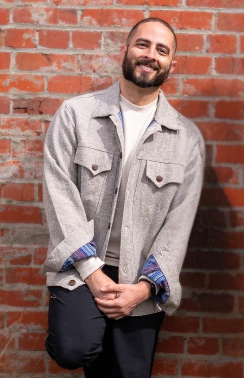 light weight cotton jacket with striped lining