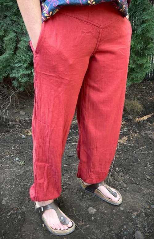 Cotton crepe pants, fair trade Nepal
