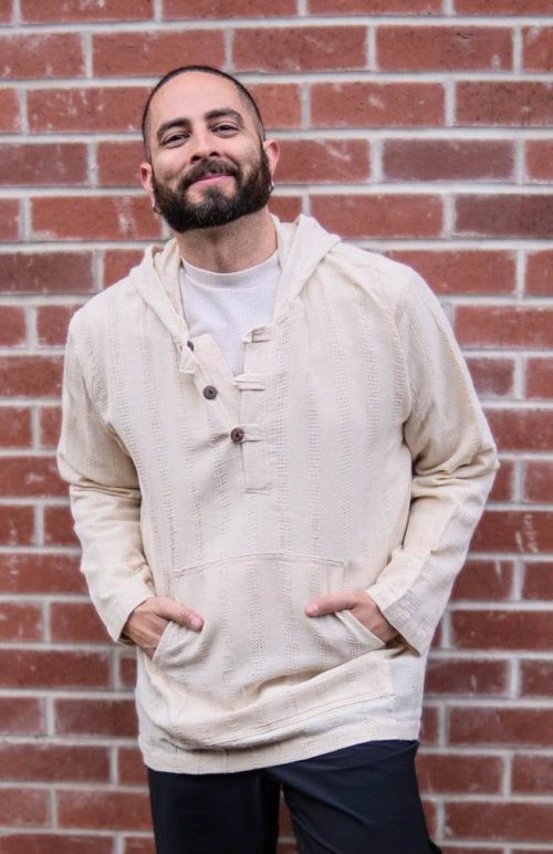 light weight cotton hoodie with kangaroo pocket fair trade nepal