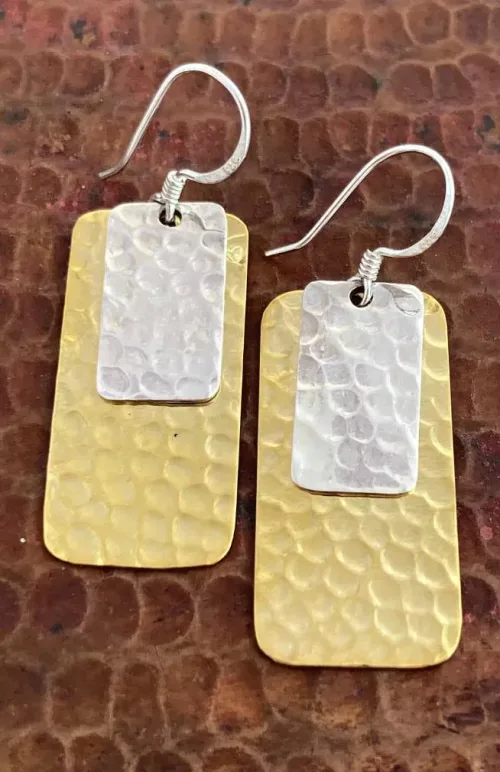 Sterling silve, brass, earrings, fair trade Nepal