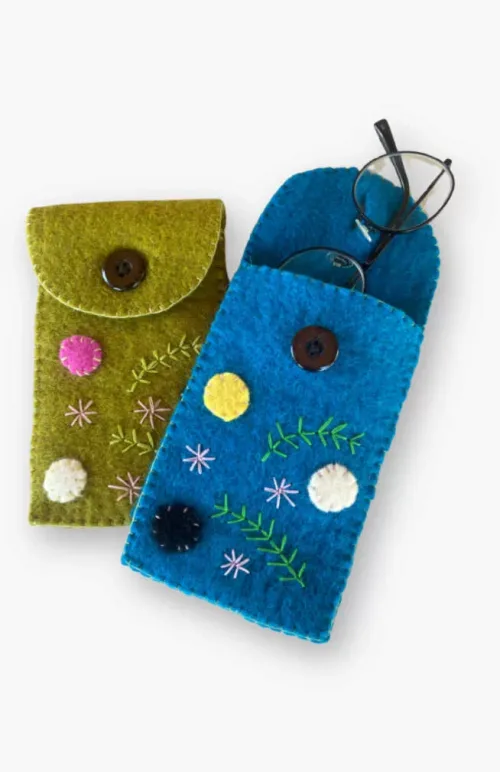 felt eyeglass holder, fair trade Nepal