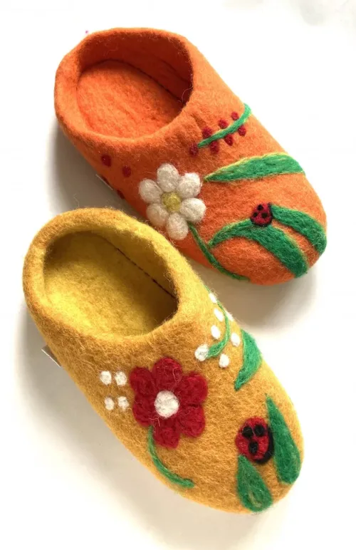felt flower slipper fair trade nepal