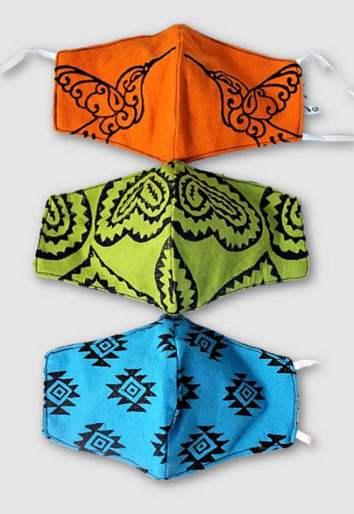 cotton face mask block print fair trade nepal