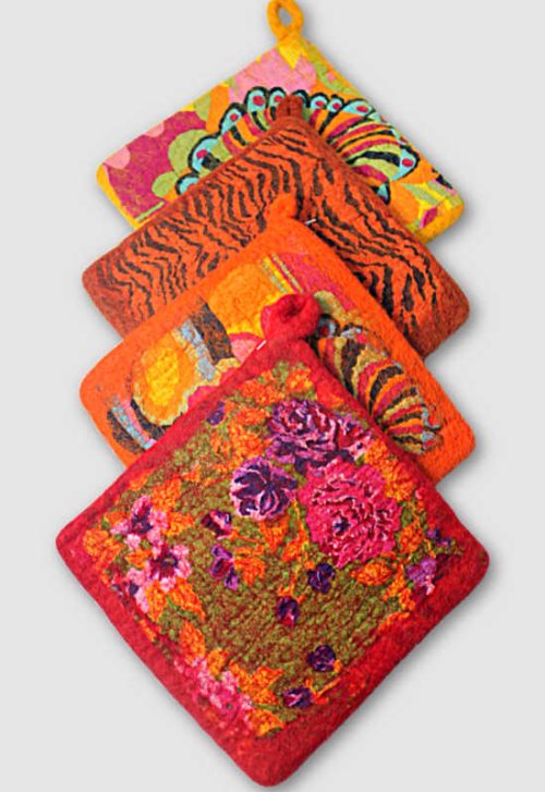felt trivet square fair trade nepal