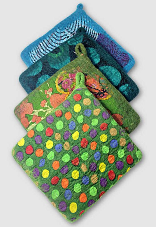felt trivet square fair trade nepal